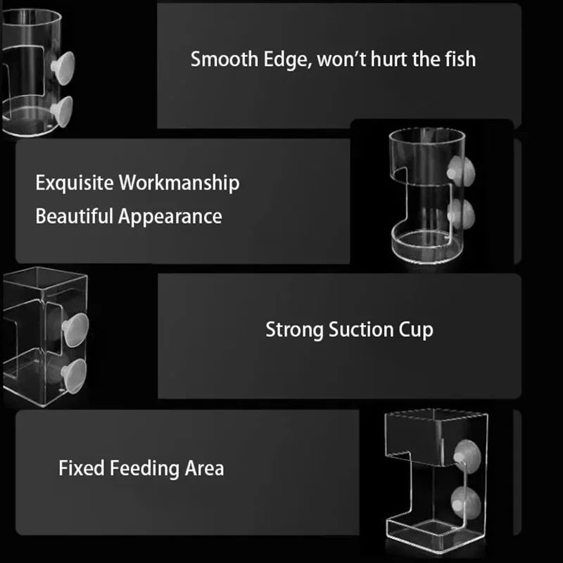New Aquarium Feeding Ring Fish Tank Station Floating Food Tray Feeder Square Circle Aquarium Accessory with Suction Cup
