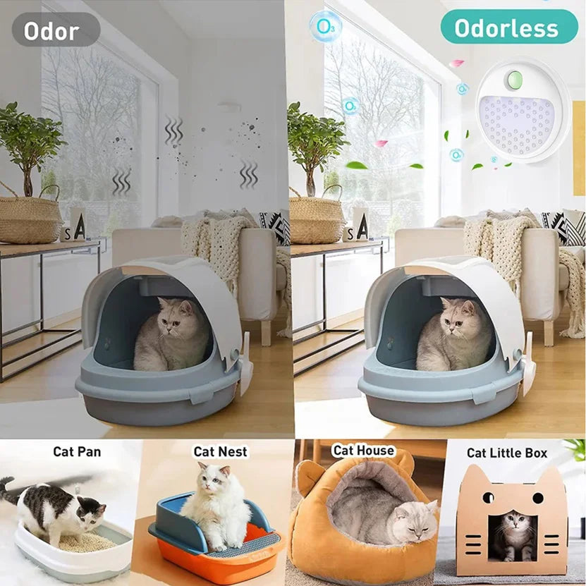 Smart Cat Geruchsbeseitiger 4000mAh wiederaufladbar für Katzentoilette Deodorizer Haustier Toilette Luftreiniger Hund Katze Streu Deodorant