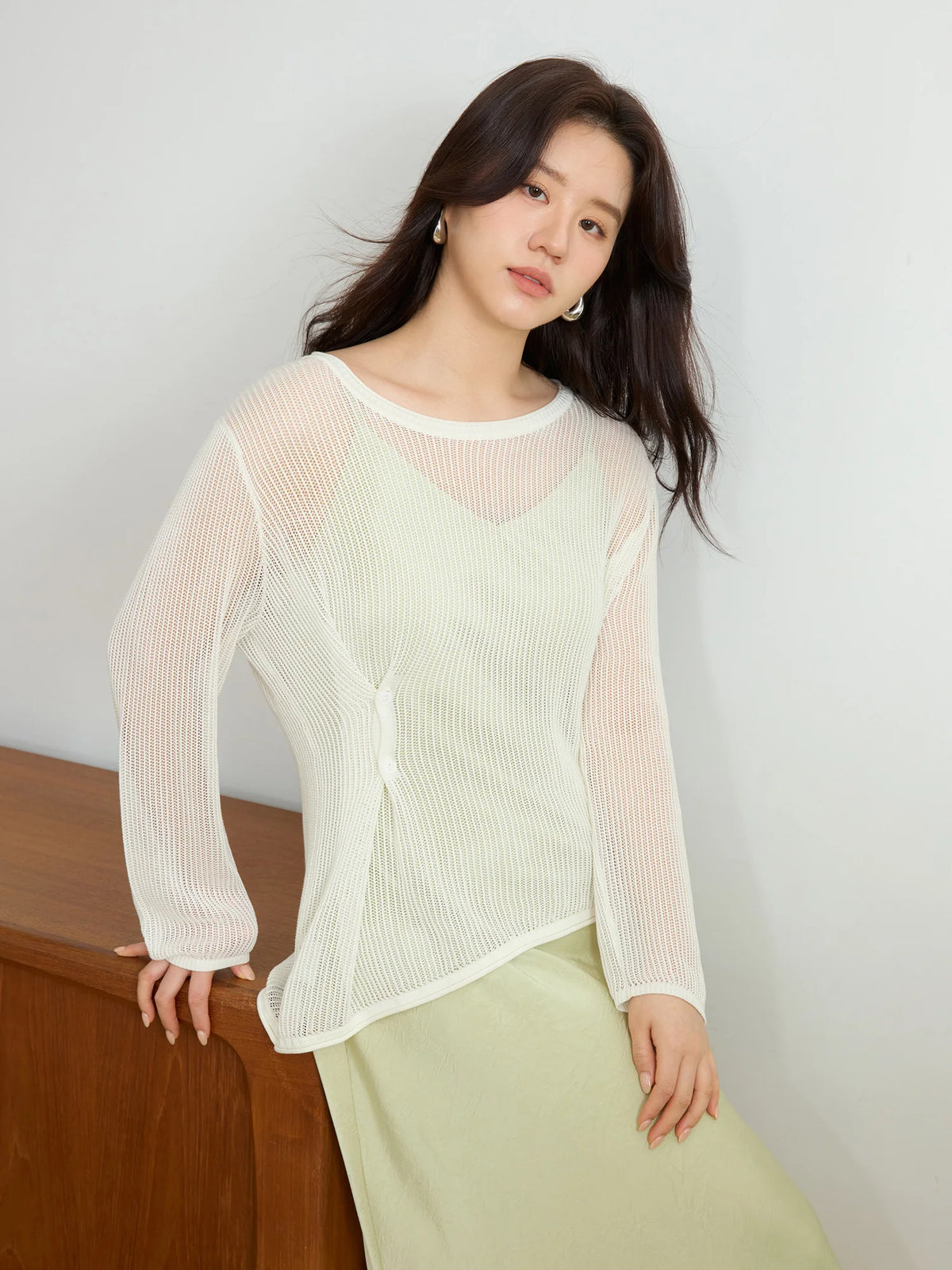 DUSHU Plus Size 2025 Spring Summer New Hollow Sunscreen Knit Cardigan For Women Thin All-match Cardigan Chic Top 25DS81287