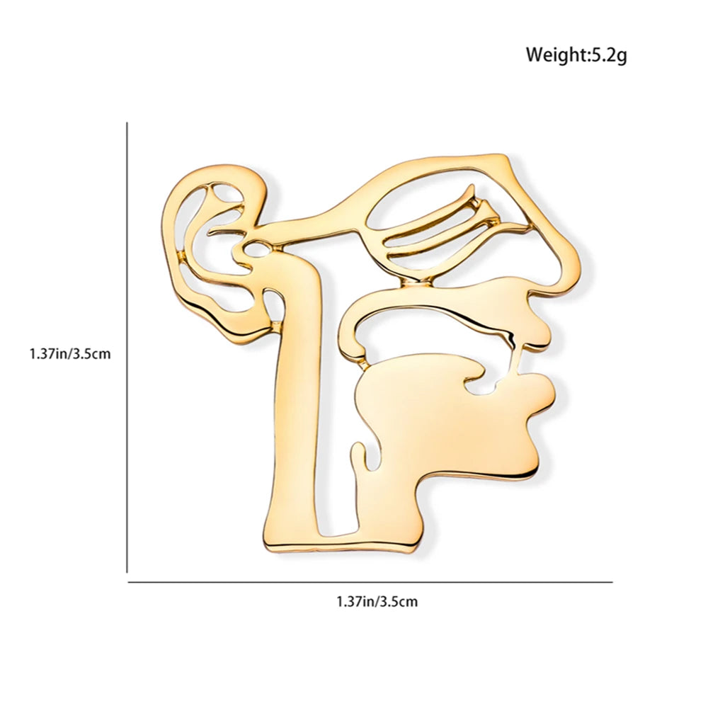 Catuni Facial Anatomy Medicine Pin Brooch Metal Hollow Medical Lapel Backpack Badge Jewelry for Doctor Nurse Medico Anatomist