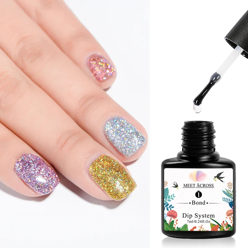 1/5PCS 7ml Dipping Nail Powder System Liquid Kit Set with Base,Activator,Top,Brush Saver Clear Nail Art Manicure Gel Polish