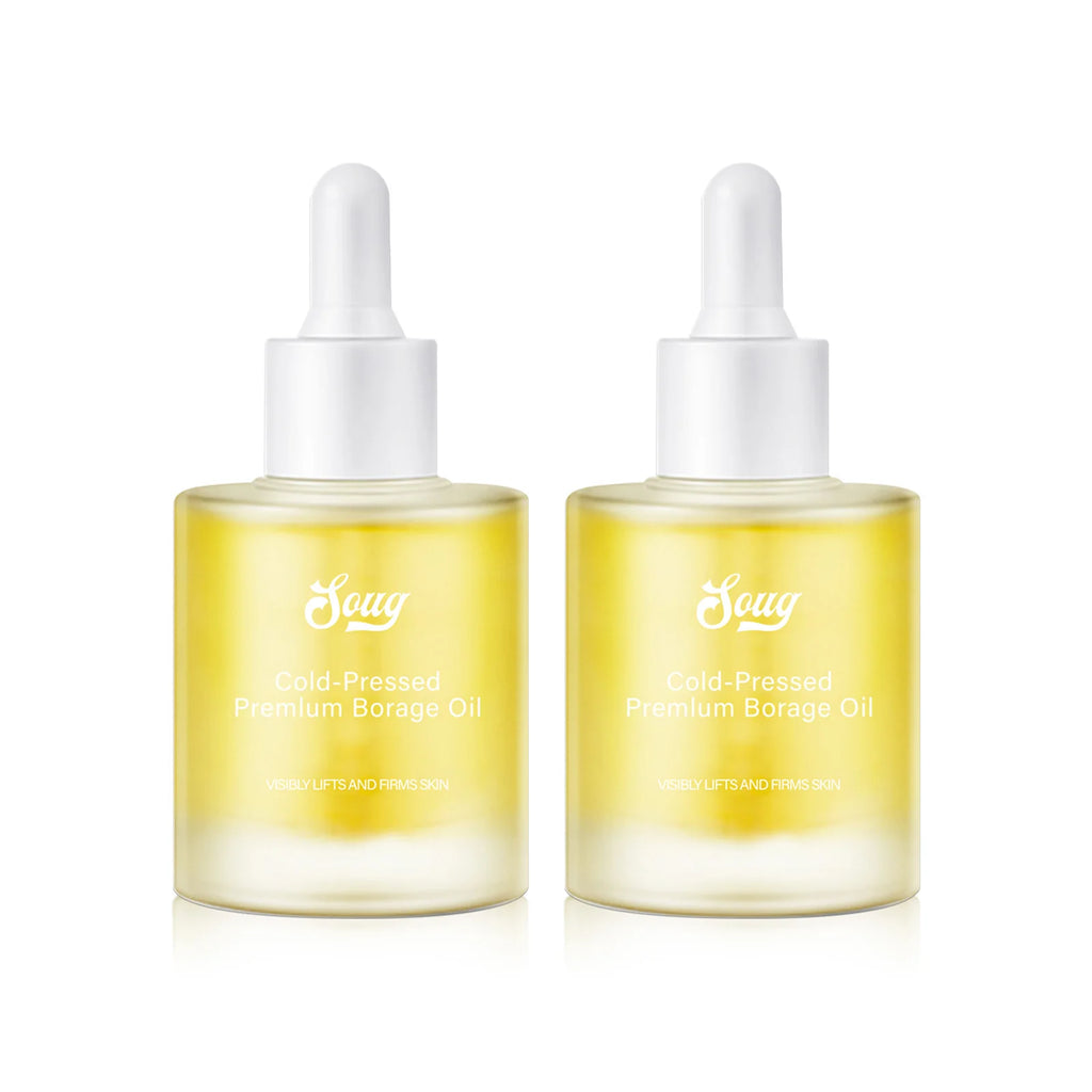 Pressed Borage Oil - 100% Pure Natural Face Oil for Skin Lifting & Firming, Vegan, GMO-Free, for Elasticity & Brightening. 30ml