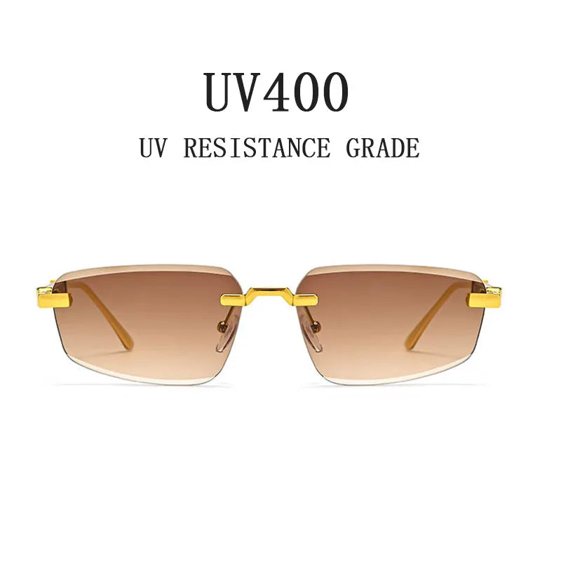 Designer Luxury Sunglasses Vacation Trending Sunglasses Women Rimless Glasses Vintage Lentes Dropshipping Oculos Gafas Lunette