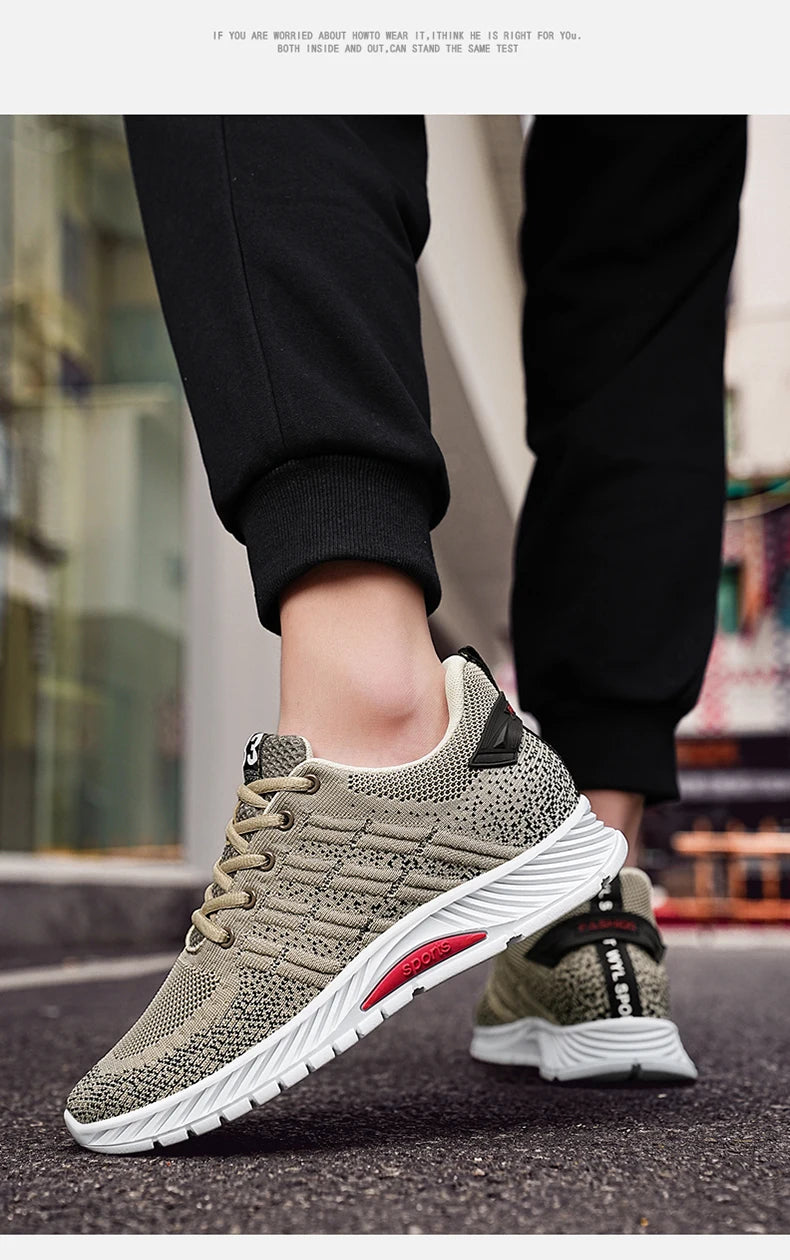Man Sneakers Elevator Shoes Hidden Heels Breathable Heightening Shoes For Men Increase Insole 6CM Lift Sports Casual Height Shoe