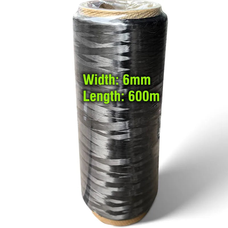 Cinta de hilo de filamento continuo de fibra de carbono 12K T700 de 6 mm de ancho, bobina completa, no distorsionada