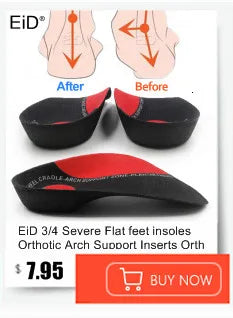 EiD 3/4 Leder orthopädische Schuheinlagen für Plattfüße Fußgewölbestütze orthopädische Schuheinlegesohle Einlegesohlen für Herren und Damen Fußpflege