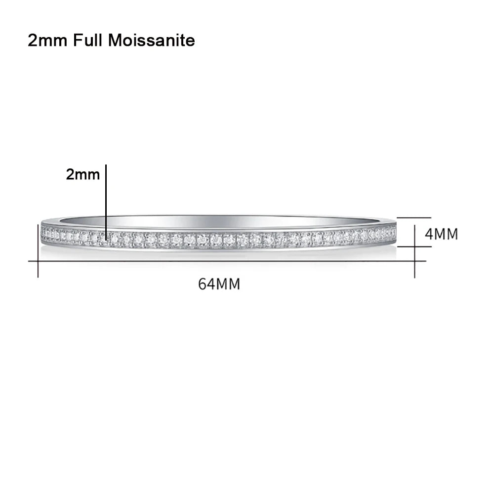 COSFIX Real D Color 2mm Full Moissanite Bracelet For Women S925 Sterling Silver Plate Pt950 Fine Jewelry Gift Wholesale