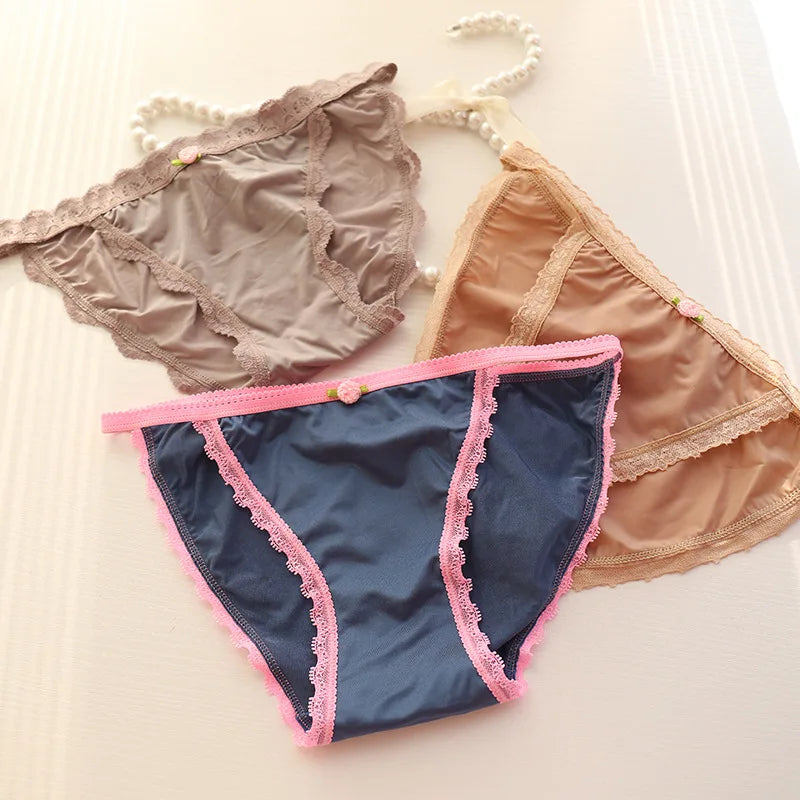 new girls underwear 6pc/lot lace nylon low waist  briefs young girl panties Teenagers wholesales students summer hot sales