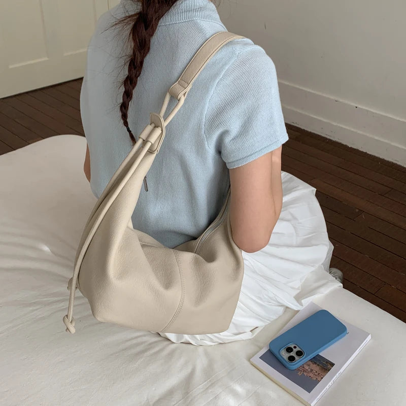 MOODS Shoulder Hobo Bags For Women Soft PU Leather Solid Color Large Capacity Shopping Totes With Adjustable Shoulder Strap 2026