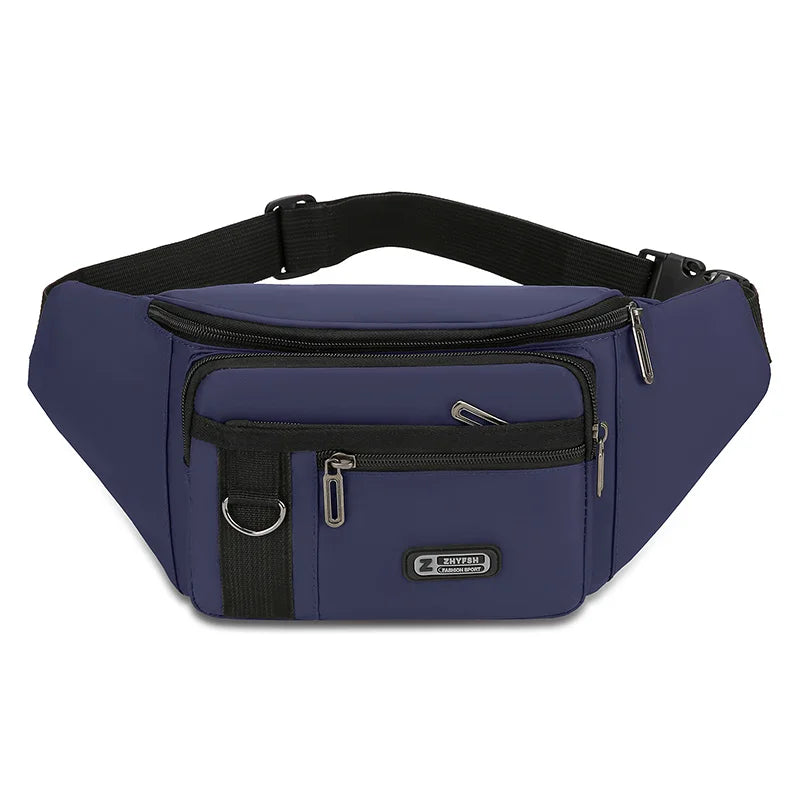 Unisex Multifunctional Waist Packs Large Capacity Waterproof Nylon Business Pack Trendy Crossbody Chest Bag for Travel Work