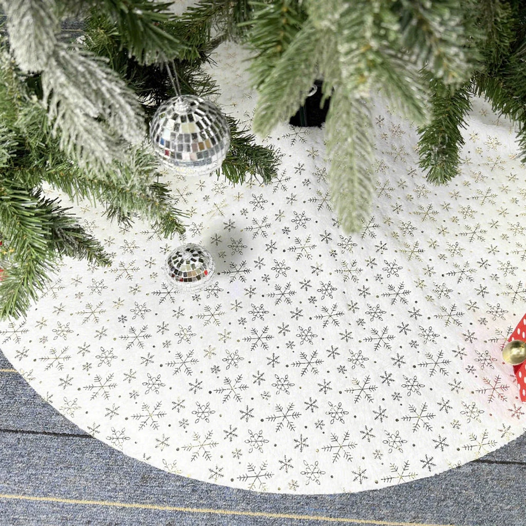 38/60cm Christmas Tree Skirt White Plush Xmas Tree Skirts Gold Silver Snowflake Plush Carpets Home New Year Party Decorations
