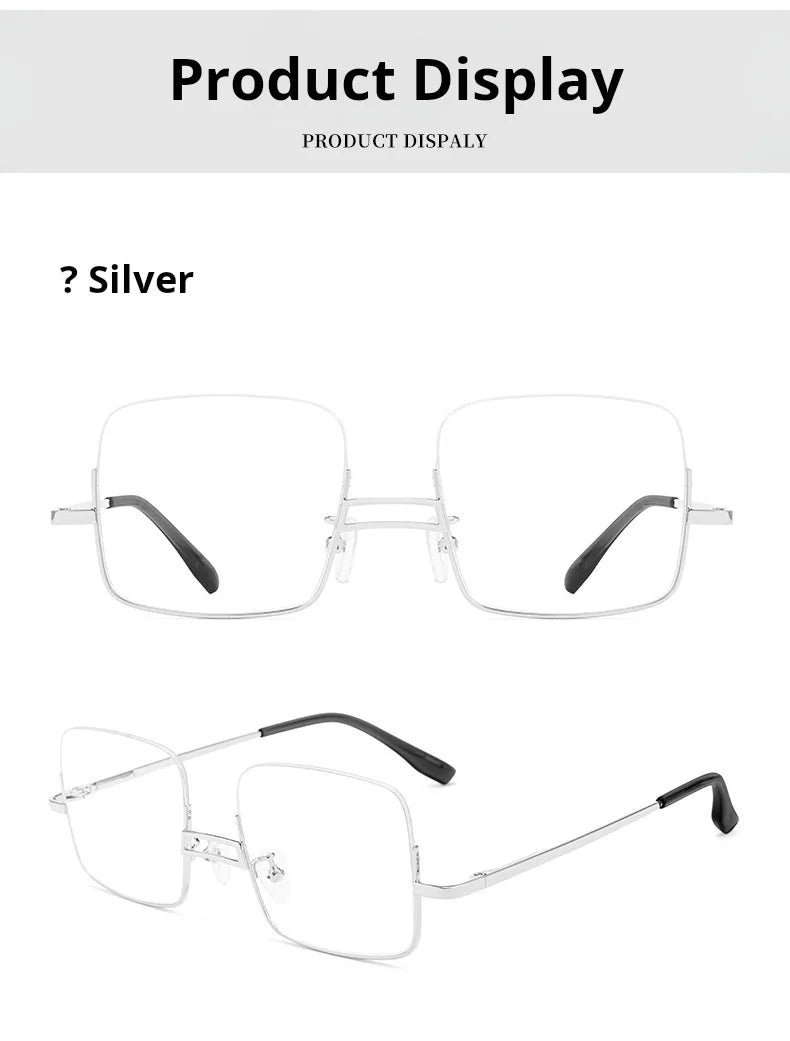 TFTB New Men's and Women's Snooker Billiards Glasses Frame Ultra Light Fashion Large Size Spring Leg Square Half Eyeglasses T002