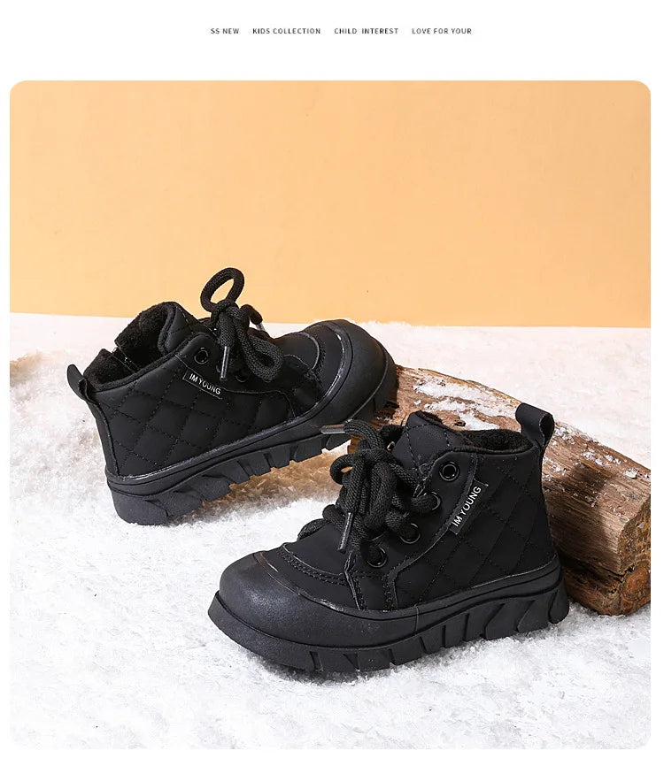 Winter Kids Snow Boots Plush Warm Baby Girl Shoes Toddler Boot Children Little Boys Cotton Shoes Stay Warm Platform Shoes H11172