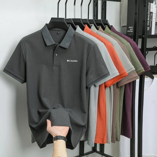100%  cotton luxury custom brand exquisite embroidery short sleeve summer men's high-end comfortable polo shirt solid color top