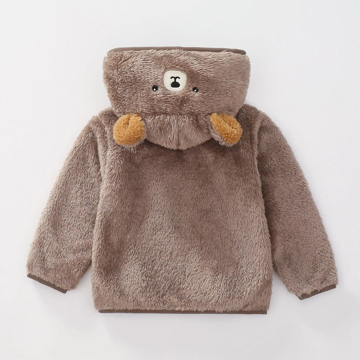 1 2 3 4 5 Years Autumn Winter Plush Boys Jacket Cute Ears Keep Warm Princess Girls Coat Hooded Zipper Outerwear New Kids Clothes