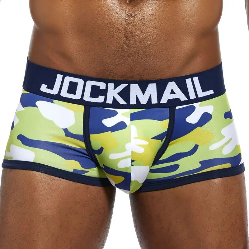 JOCKMAIL Sexy Underwear Men Boxer Brief Cueca Male Panties Camouflage Soft Underpants Shorts Men Trunks Printed Nylon Quick Dry