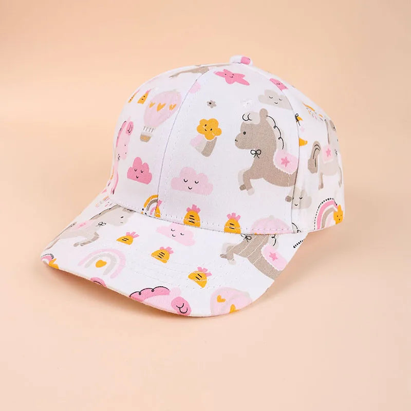 Summer Baby Snapback Hat Cartoon Baby Girls and Boys Visor Cap Outdoor Children Baseball Cap Toddler Sun Hats for Kids