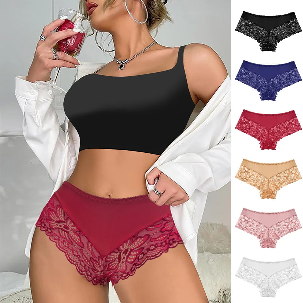 WarmSteps 3Pcs/Set Sexy Lace Panties Women Underwear Flroal Rmantic Women's Pantys Female Lingerie G Strings Thongs Briefs Tanga