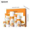 Vitamin C Kurkuma Gesichts-Set feuchtigkeitsspendend, straffend, 5-teiliges Set: Gesichtsreiniger, Toner, Essenz, Augenbehandlung, Feuchtigkeitspflege, Hautpflege
