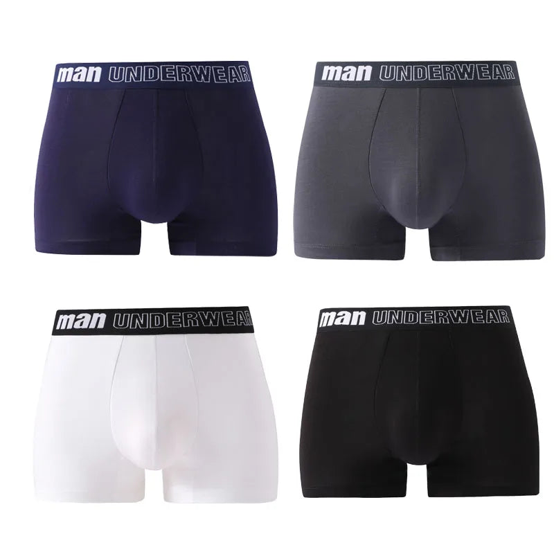 4pcs Mens Boxers Bamboo Fiber Men's Panties Sexy Boxer Shorts Breathable Soft Underwear for Men Underpants Plus Size M to 7XL