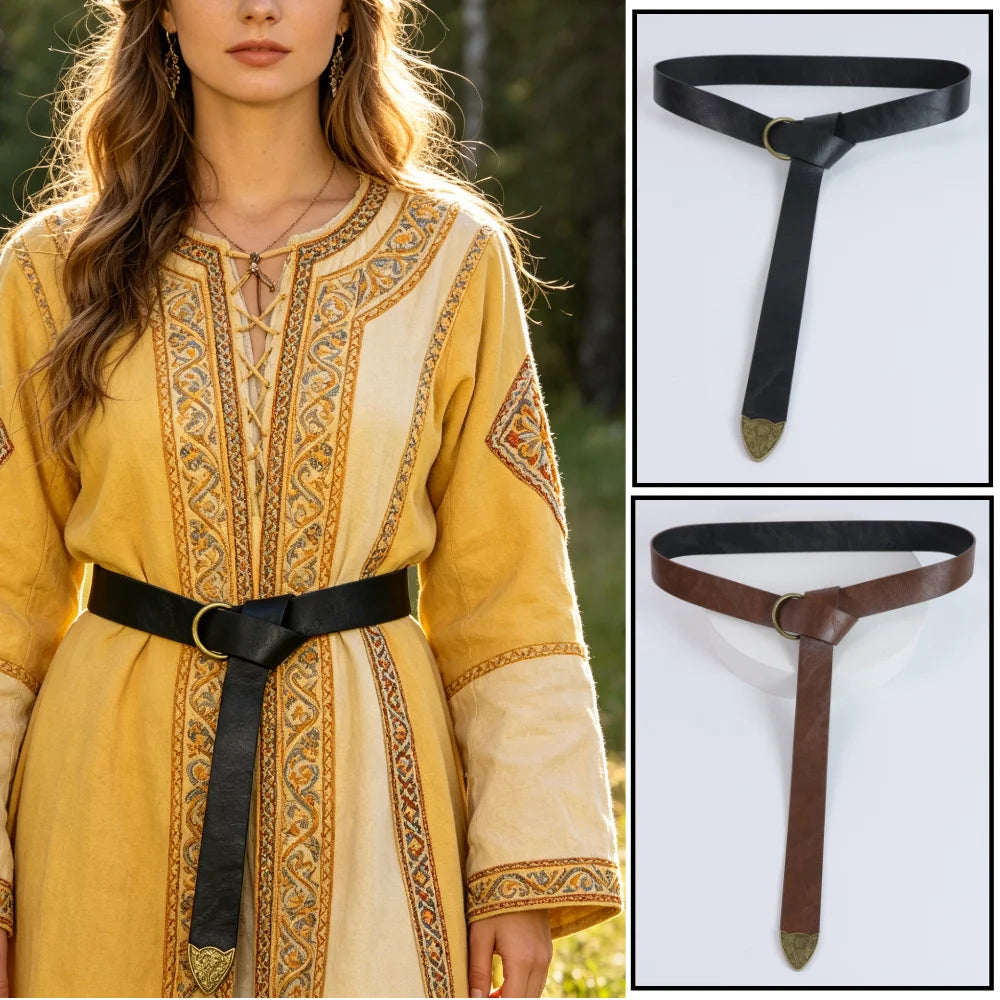 Pack Medieval Belt Renaissance Pirate Viking Halloween Accessory Faux Leather Belts for Women Men