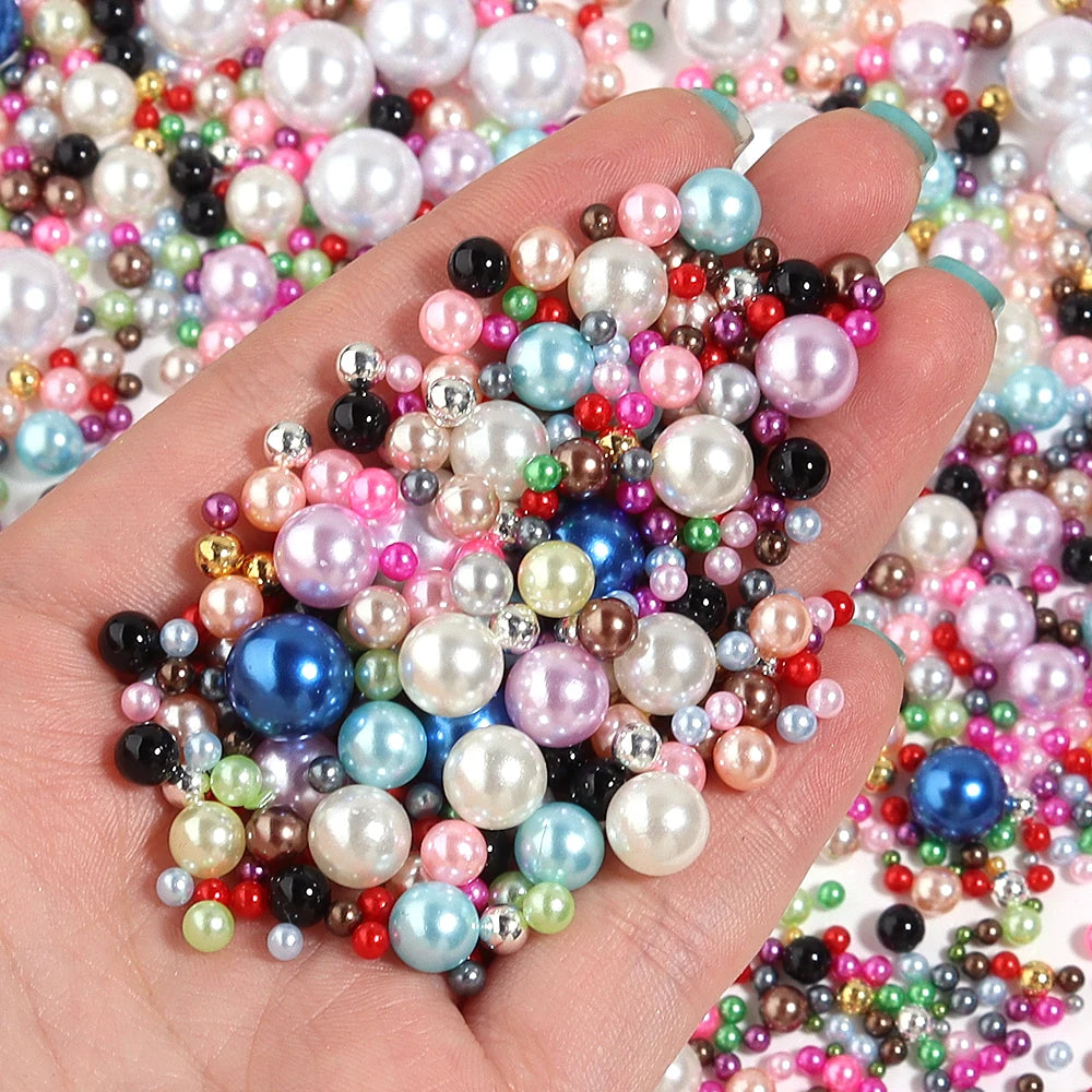 Loose 1.5mm-10mm 25 Color No Holes Pearl DIY Plastic Imitation Pearl beads for needlework & Jewelry Making