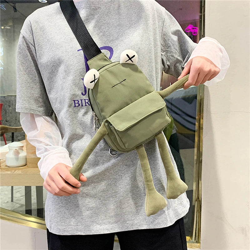 New Personality Girl Small Bag Tide Cartoon Cute Frog Casual Messenger Bag Chest Unisex Shoulder Crossbody Women Bags Wholesale