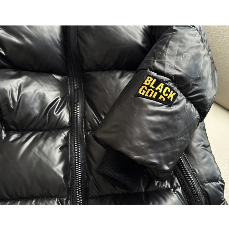 3-8 Years Girls Cotton Jacket 2025 Winter New Black Thick Warm Hooded Zipper Windbreaker Coat For Boys Cold-proof Down Snowsuit