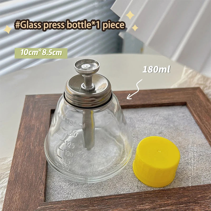 180ML Glass Nail Art Pump Dispenser Cleaner Bottle Liquid Alcohol Bottle Phone Screen Repair Remover Cleaner Bottle 〔DD329〕