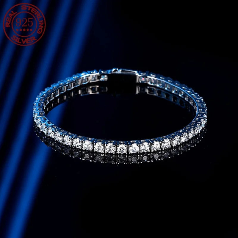 Factory Price D VVS1 Moissanite Tennis Bracelet Full Diamond GRA 925 Silver Plated 18k Fashion Personality Exquisite Jewelry