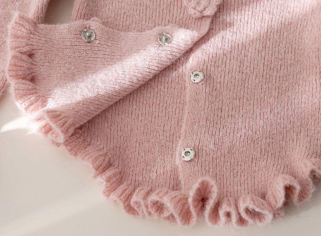 Girls Suit Korean Solid Color Sweater Knitted Spring and Autumn New Simple Straight Leg Slacks Set Baby Girl Clothes
