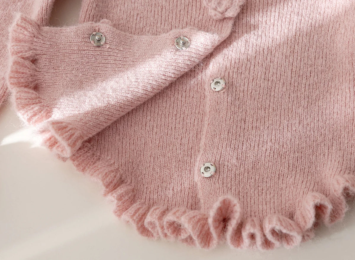 Girls Suit Korean Solid Color Sweater Knitted Spring and Autumn New Simple Straight Leg Slacks Set Baby Girl Clothes