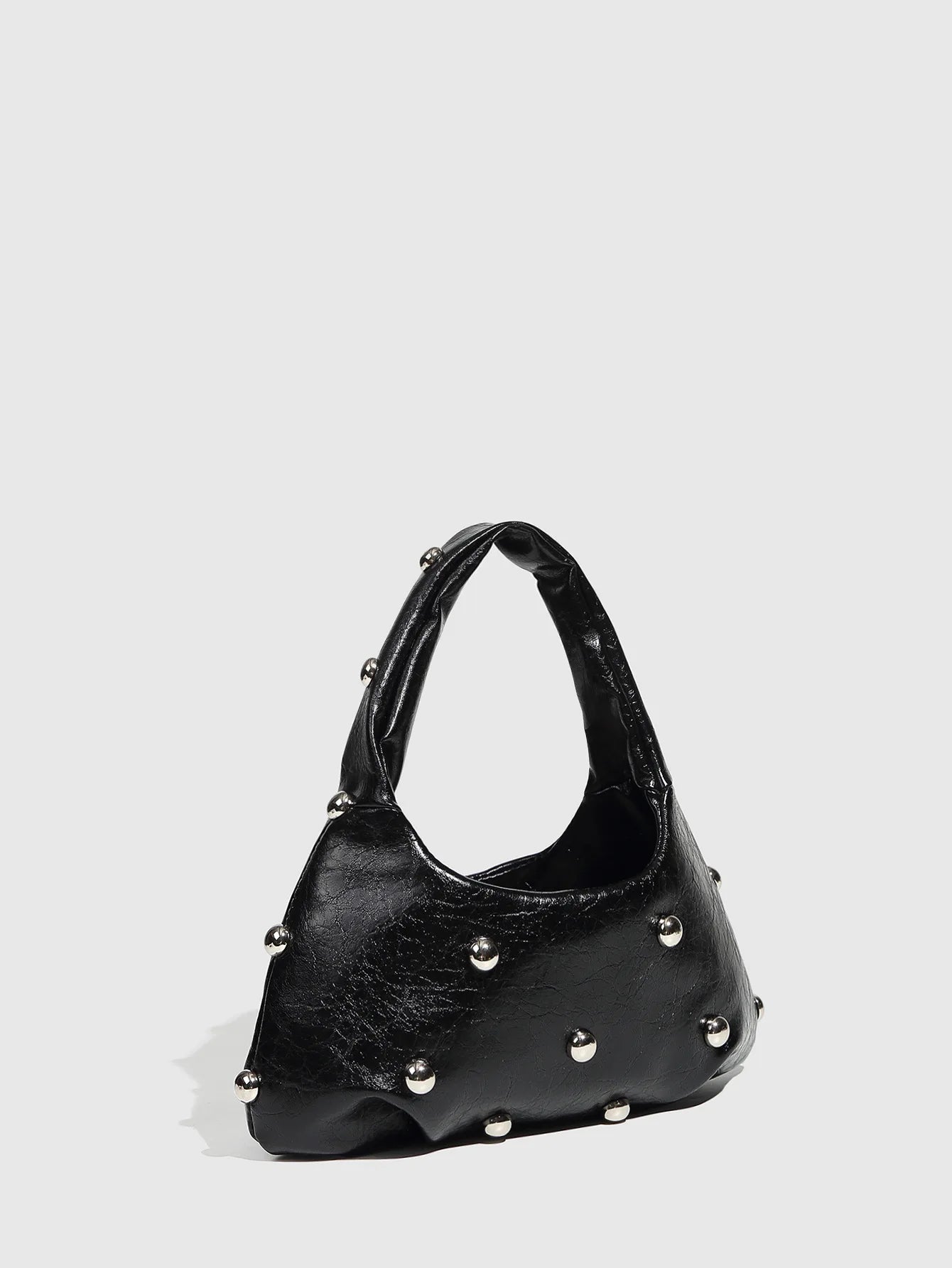 NEW Rivet Women's Handbags Soft PU Leather Shoulder Bag Casual Designer Hobos Half Moon Underarm Bags for Women 2025 Tote Clutch