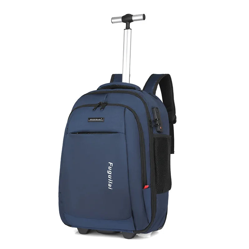 Men Trolley Backpack Rolling Luggage Travel Backpacks Trolley Bag with wheels Business Wheeled Backpack Cabin Carry on Luggage