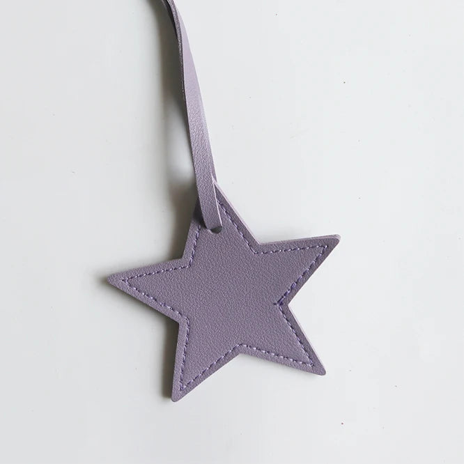 Custom Name Handbag Pendant Cute Star PU Leather Fashion Accessories Wholesale Engrave Initials Travel Luggage Tag Creative Gift