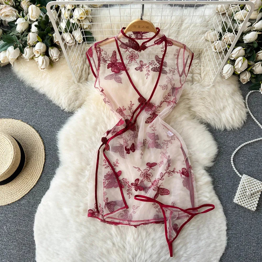 Sexy Cute Sweet Lace Backless Jumpsuit Women Slim Fit Bodysuit Girl Strap Bow knot Cosplay Hot Sweet Bow Ribbon Lingerie Dress