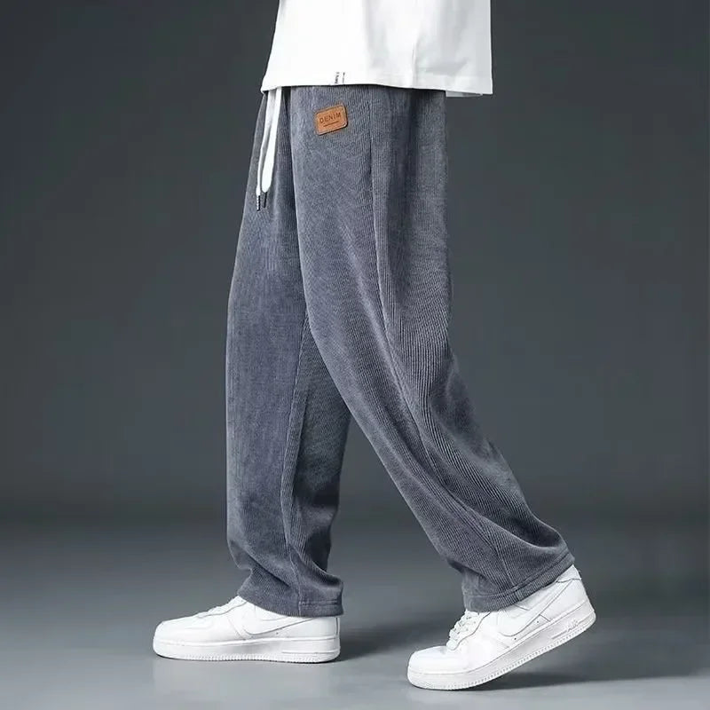 Y2k Korean Men Basic Blank Solid Baggy Joggers Running Sports Pants Trousers Casual Grey Jogging Pants for Men Drawstring Pants