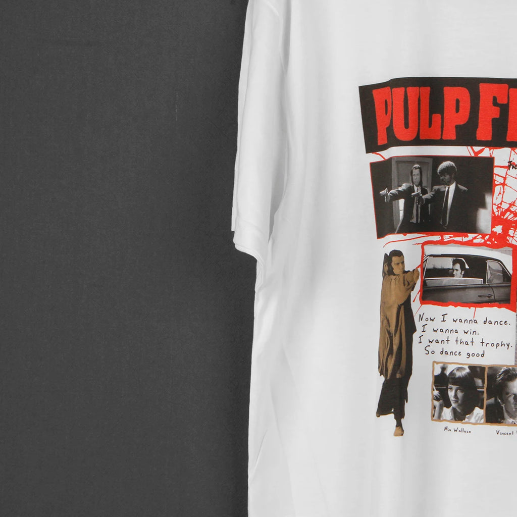 Pulp Fiction T-Shirt Movie Travolta Tarantino Uma Thurman Reservoir Dogs Men's Women Short Sleeves Cotton White Tee Shirt