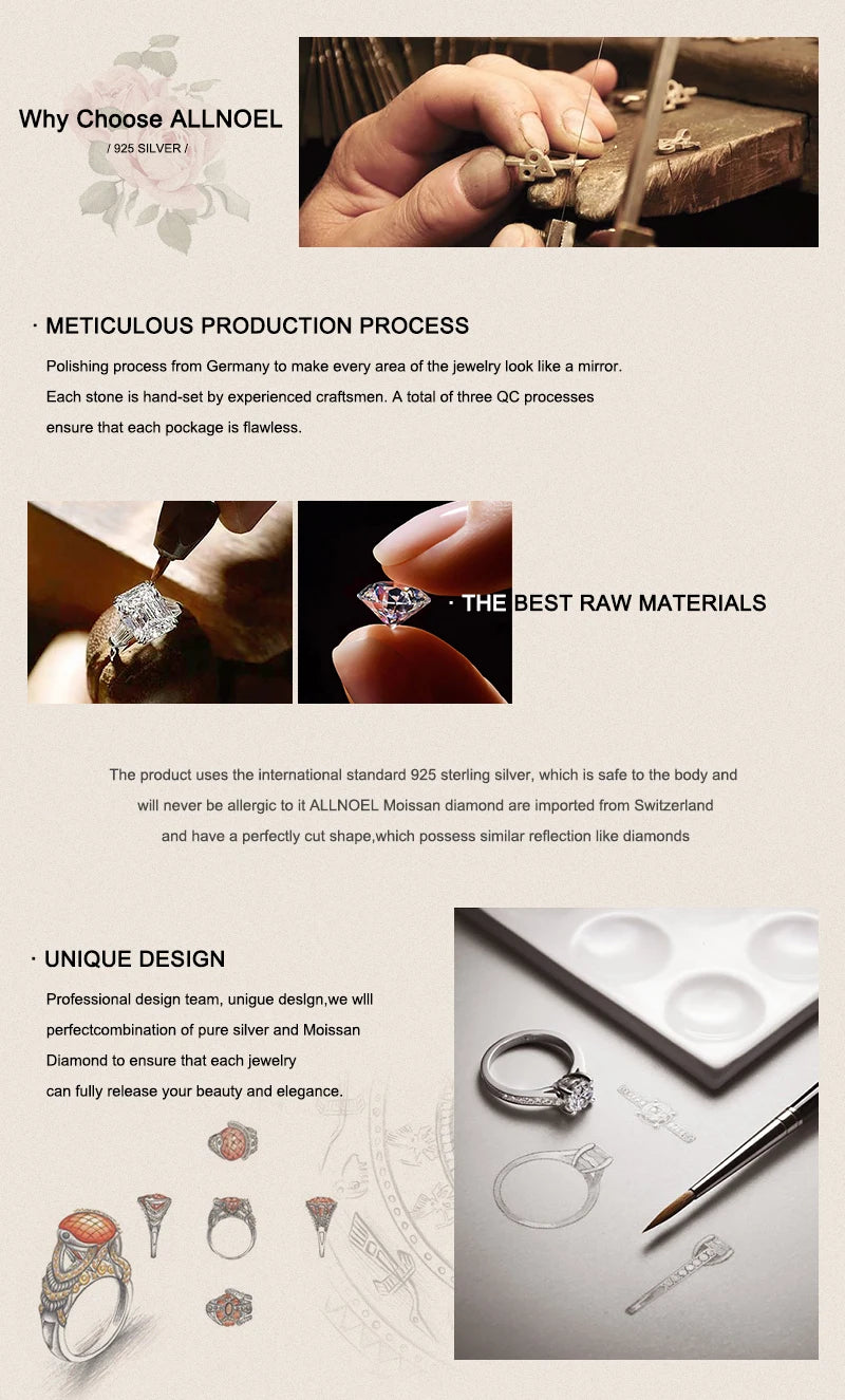 ALLNOEL 925 Sterling Silver 10K Gold Plated Color Crystals Rings For women's ring Luxury Inlaid Water Drop Pendant Party Gift