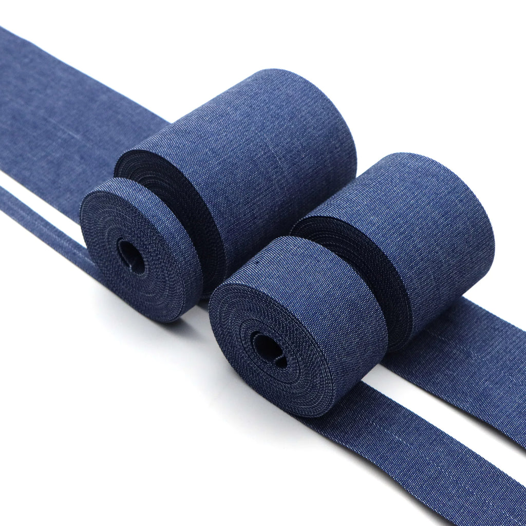 5yards Double Sided Blue Denim Ribbon for Sewing DIY Crafts Clothing Hemming Hair Accessories Home Decor Doll Accessory