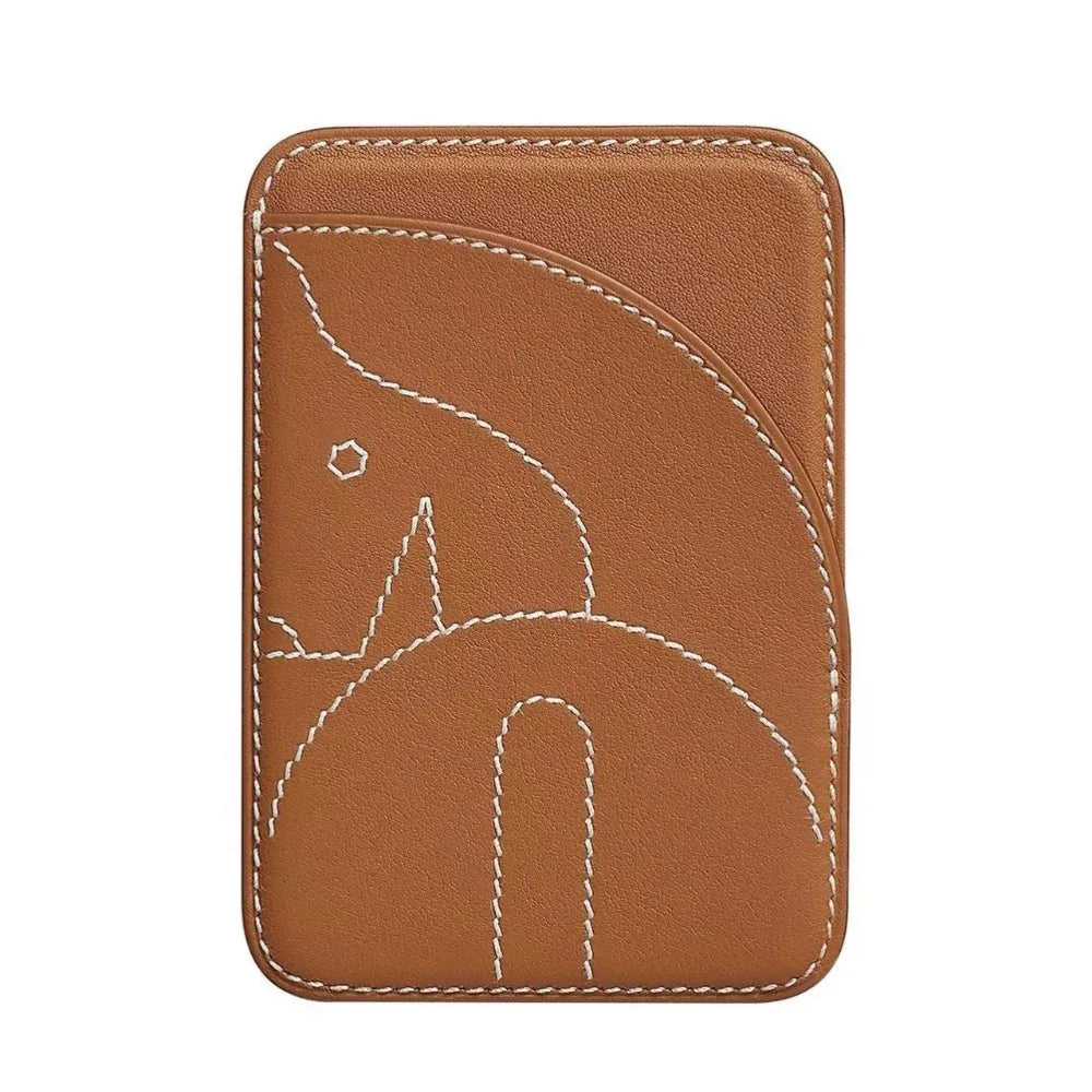 New PU Magnetic Card Holder Short Back Sticker Stealth Business Card Holder Handmade Large Capacity Name Card Clip
