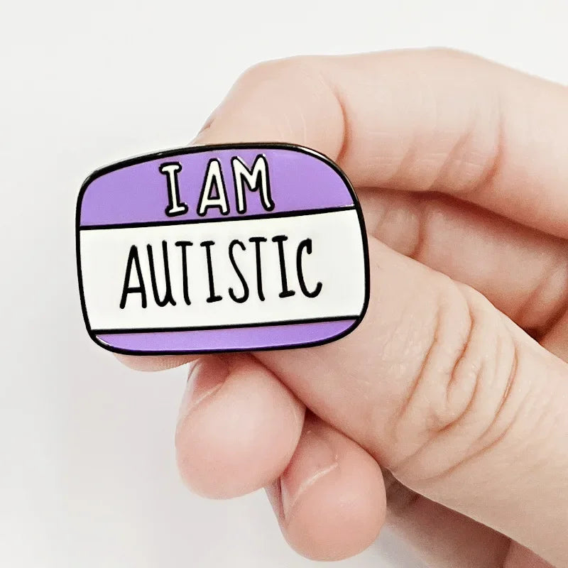 I Am Autistic Badge Pin Mental Health Autism Metal Badges Lapel Pins Hello I’m Always Tired Badge Name Tag Enamel Pin Brooches