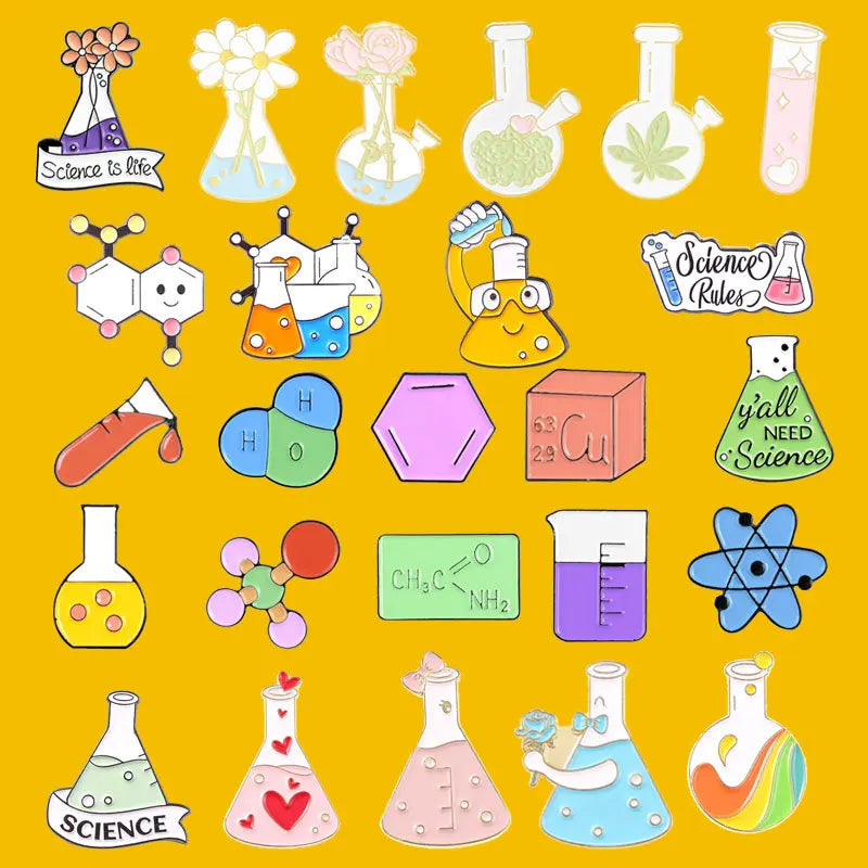 Experimental Chemistry Series brooch Enamel Pin Jacket personality accessories Friends and children cute Gift