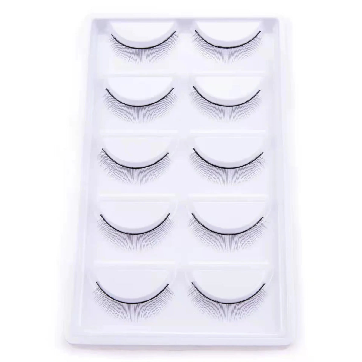 LTWEGO Fake Eyelash Mink Lashes 5 Pairs Little Devil Eyelashes Natural Daily Makeup Manga Eyelashes Clear Band Eyelashes Cilios