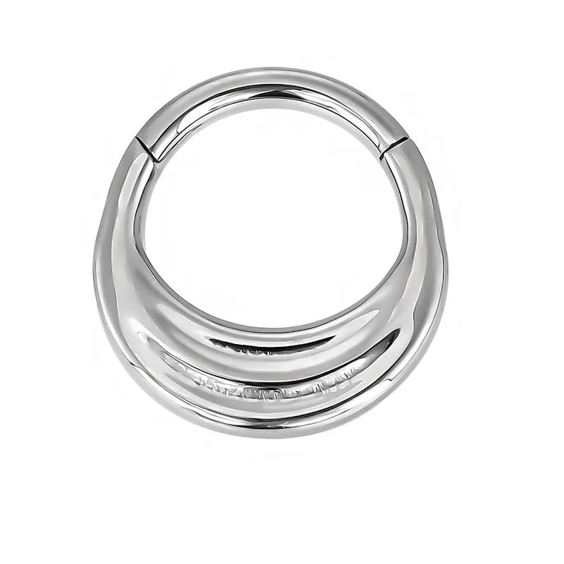 ASTM F136 Titanium Nose Rings PIERC Fan-shaped and Side CZ Ring Hoop EAR Hinged Clicker Earring Labret Tragus Ring Body Piercing