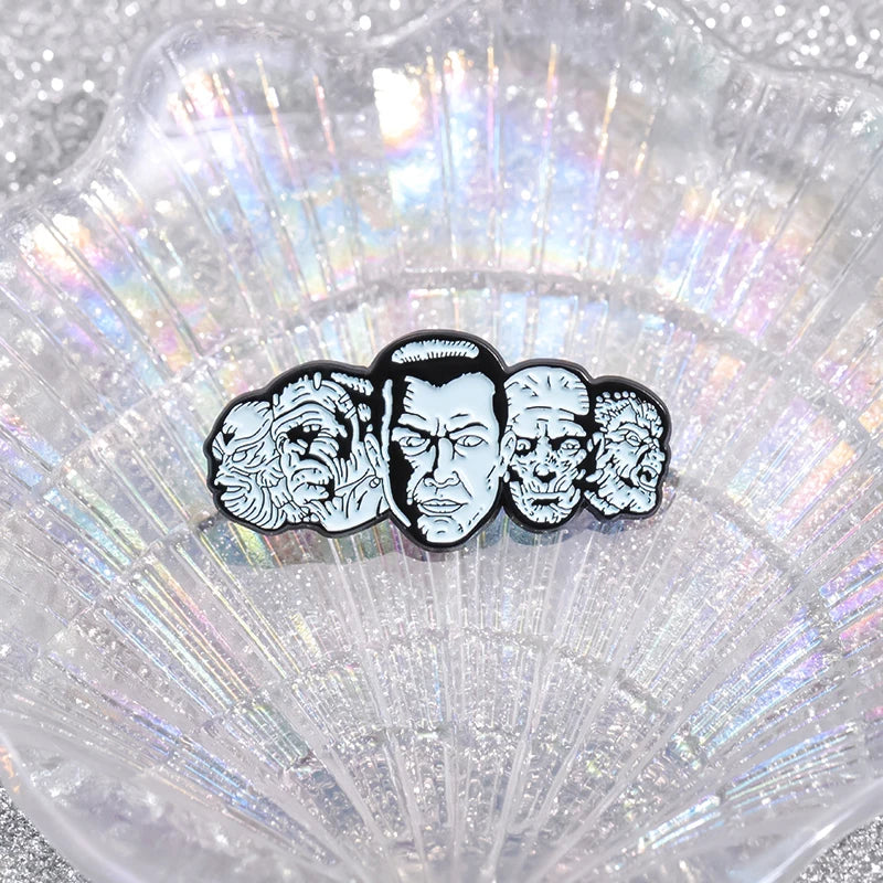 Halloween Horror Monsters Brooch Enamel Pins Custom Anime Movie Role Brooches Decorative Backpack Lapel Badge Punk Jewelry Gifts
