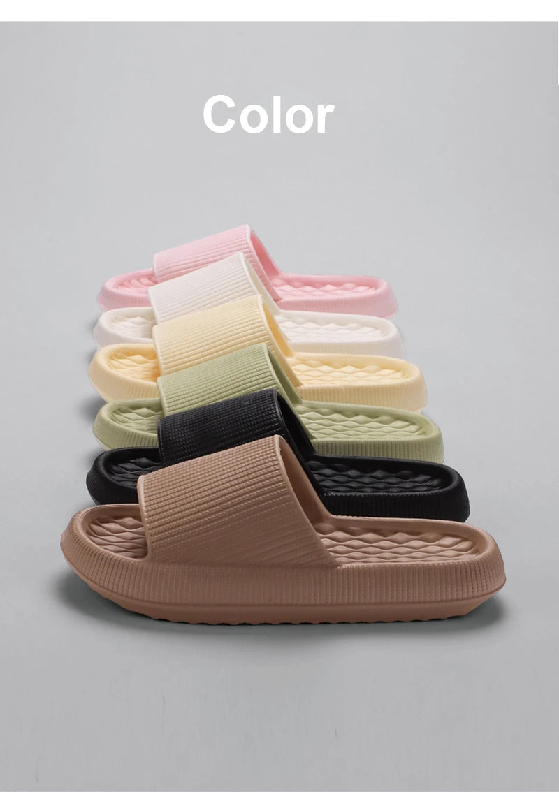 Thick Bottom Cloud Slippers Women Summer 2024 Lightweight Soft Sole Platform Sandals Woman Casual Non-slip Beach Shoes Slides