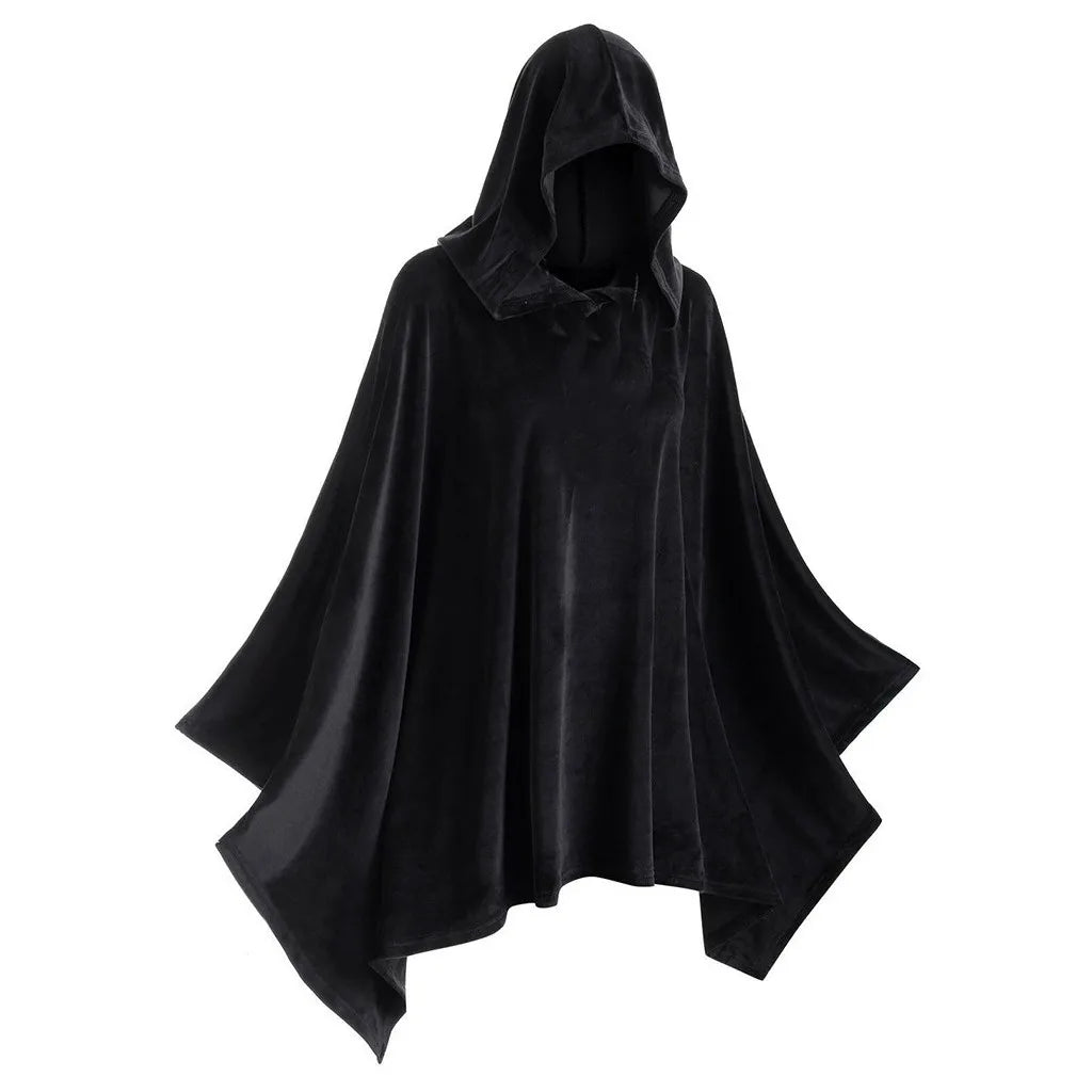 Hooded Cape Halloween cos Costume Death Cloak Medieval Hooded Cloak Cosplay Clothing Party Clothes Witch Vampire Long Cape Cloak