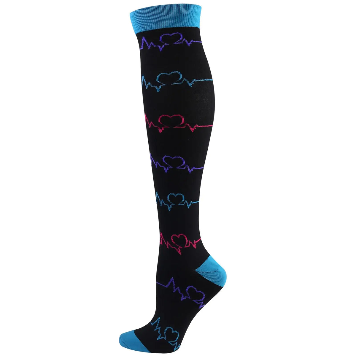 23 Styles Compression Socks 30 Mmhg Heart Star Stripe Socks New Unisex Golfs Tube Thigh Men Outdoor Long Pressure Stockings