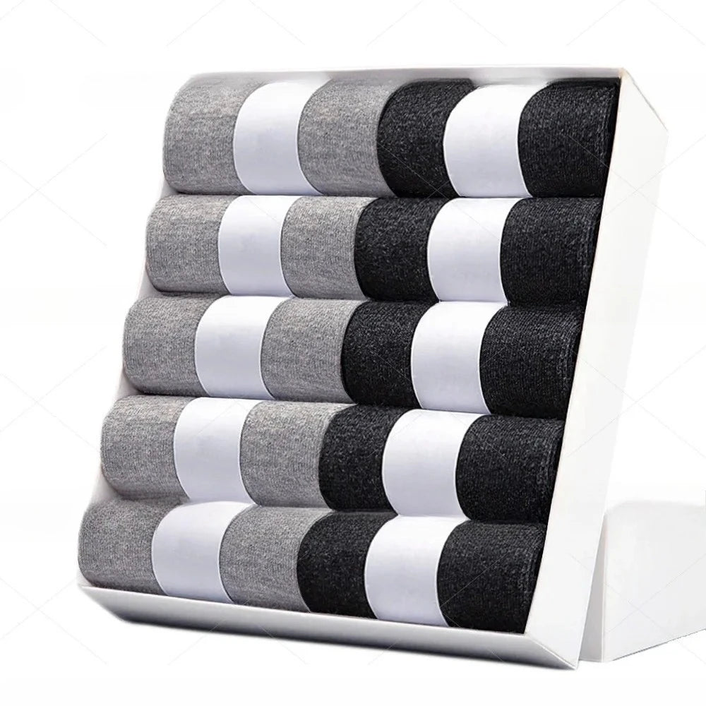 5/10 Pairs Men Socks Cotton Blend Black Business Casual Soft Breathable for  Spring Summer Autumn Winter Size 6-13